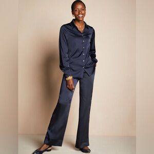NWT Talbots WIDE LEG SATIN PANTS